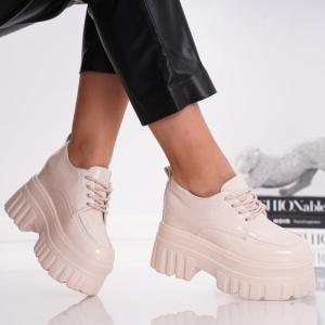 Pantofi Casual Class Go - 5213 Beige - Img 2
