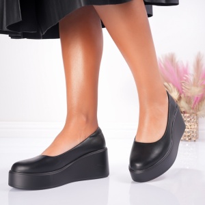 Pantofi Casual cu Platforma Masha - 1034 Black - Img 4