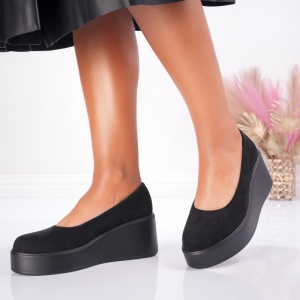 Pantofi Casual cu Platforma Masha - 1036 Black - Img 3
