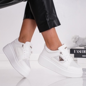 Pantofi Casual Meaw - MK150 White - Img 3