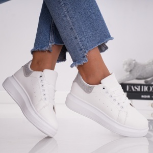 Pantofi Casual Muse - 1861 White Grey - Img 2