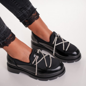 Pantofi Casual Strass - 30P6 Black 01 - Img 4