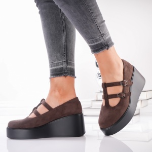 Pantofi Casual Velvet Straps- 1068 Brown - Img 4