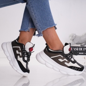 Pantofi Sport VChain - 056-3 White Black - Img 2