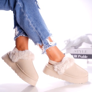 Papuci Casual UG -CozyBand B24-1580 Beige - Img 3