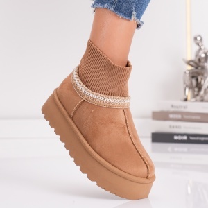 Papuci Casual UG - CozySock VL258 Camel - Img 2