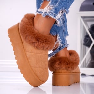 Papuci Casual UG - FluffySoft EV502 Camel - Img 3