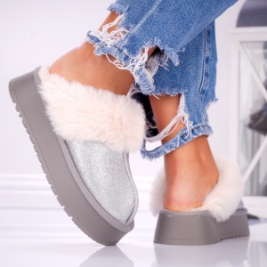 Papuci Casual UG - FurrySoft BG183 Silver - Img 3