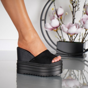 Papuci Cu Platforma Asha - XN70 Black - Img 1