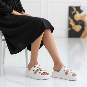 Papuci Cu Platforma - BG196 White - Img 2
