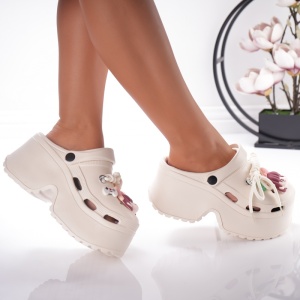 Saboti Krock Cu Platforma - BG192 Beige - Img 2