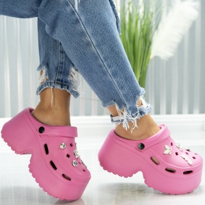 Saboti Krock Cu Platforma - YW-107 Fuchsia - Img 3
