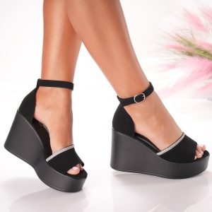 Sandale Cu Platforma - 5SY16 Black 01 - Img 1
