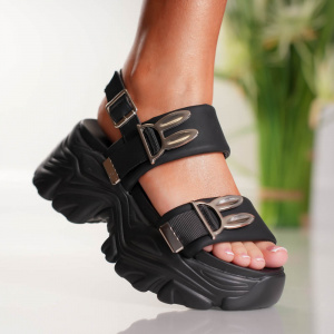 Sandale Dama cu Platforma Rabit - 3WL213 Black - Img 1