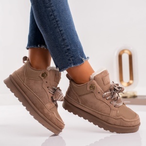 Sneakers Dama UG LowMel - CozyRunner B25-611 Cream Khaky - Img 2