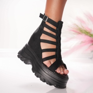 Ghete Dama cu Platforma - 3AL107 Black - Img 1