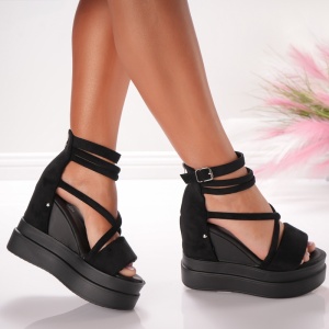 Ghete Dama cu Platforma - 5WL15 Black - Img 2