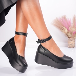 Pantofi Casual cu Platforma Deea - 1039 Black - Img 3