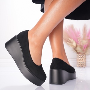 Pantofi Casual cu Platforma Masha - 1036 Black - Img 4