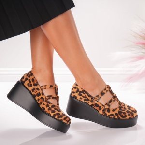 Pantofi Casual Velvet Straps- 1068 Leopard - Img 2