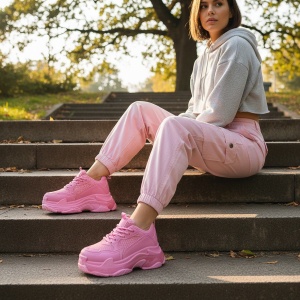 Pantofi Sport Triple S - BL608 Fuchsia - Img 4