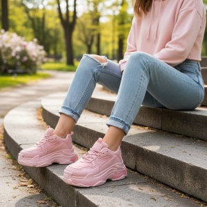 Pantofi Sport Triple S - BL608 Pink - Img 5