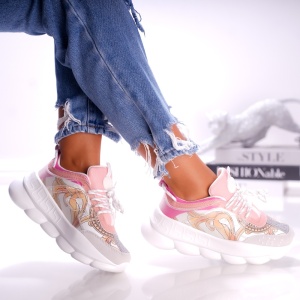 Pantofi Sport VChain - 060-2 White Pink - Img 3