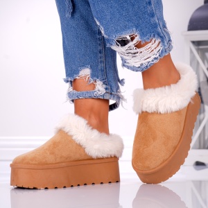 Papuci Casual UG - FluffyRise Y127 Camel - Img 4