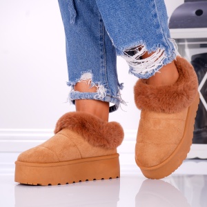 Papuci Casual UG - FluffySoft EV502 Camel - Img 4