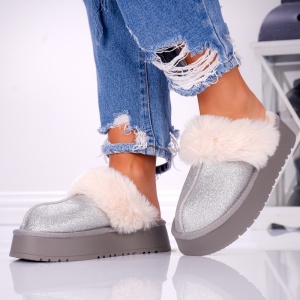 Papuci Casual UG - FurrySoft BG183 Silver - Img 4