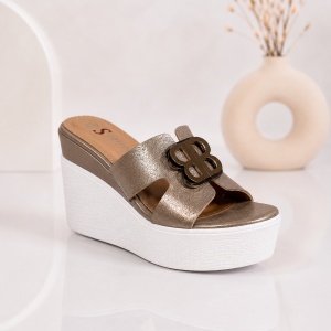 Papuci cu Platforma - JH500 Gold