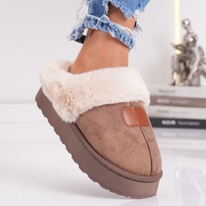 Papuci Imblaniti Tip UG - CozyWarm MK058-1 Brown