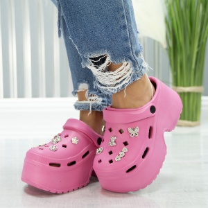 Saboti Krock Cu Platforma - YW-107 Fuchsia - Img 4
