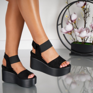 Sandale cu Platforma - A24-1081 Black - Img 2