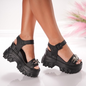 Sandale Dama cu Platforma - 3WL208 Black - Img 2