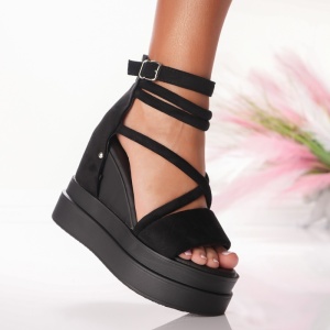 Ghete Dama cu Platforma - 5WL15 Black - Img 1