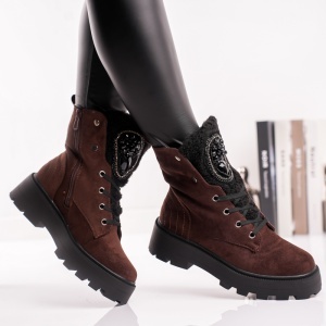 Ghete Dama Mille - GlamFur HX1121B Brown - Img 2