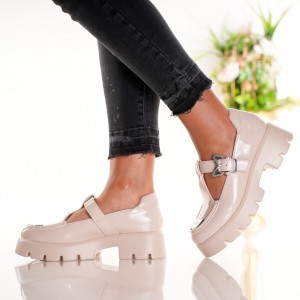 Pantofi Casual Famiao - X24-1210B Beige - Img 4