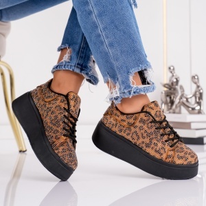 Pantofi Casual Strass - 2759 Leopard - Img 2