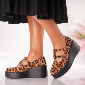 Pantofi Casual Velvet Straps- 1068 Leopard - Img 3