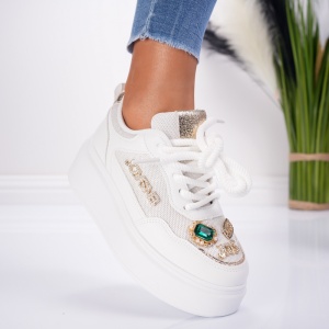 Pantofi Sport JoySnb - MK048 White - Img 2