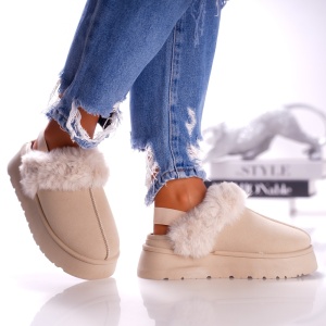 Papuci Casual UG -CozyBand B24-1580 Beige - Img 4