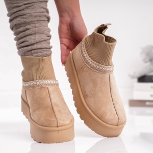 Papuci Casual UG -CozySock VL258 Beige - Img 2
