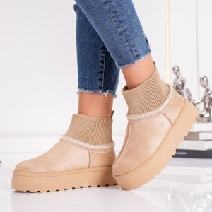 Papuci Casual UG -CozySock VL258 Beige - Img 5