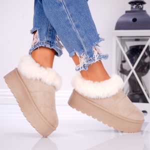 Papuci Casual UG - FluffySoft EV502 Beige - Img 2