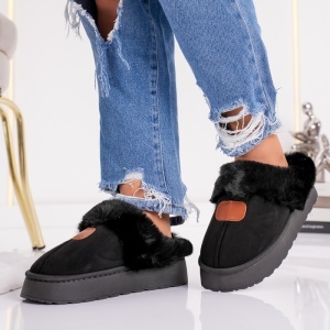 Papuci Imblaniti Tip UG - CozyWarm MK058-1 Black - Img 4
