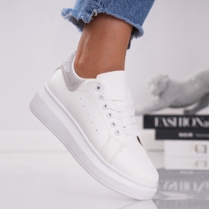 Pantofi Casual Muse - 1861 White Grey - Img 3