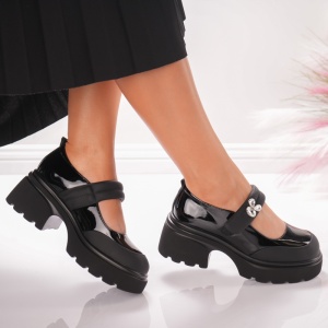 Pantofi Casual Platforma Elysa - X-1 Black - Img 2