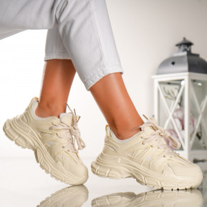 Pantofi Sport Dora- H07 Beige - Img 2