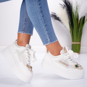 Pantofi Sport JoySnb - MK048 White - Img 3